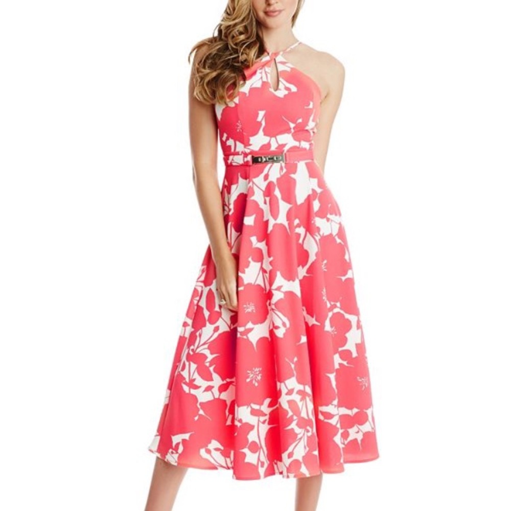 Marciano summer dress pink white passion flower